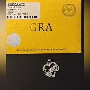 Silver Moissanite Heart Pendant